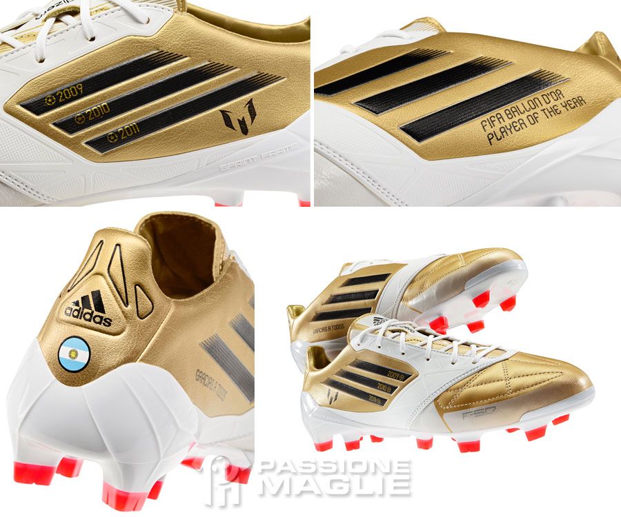 Adidas lancia le scarpe dorate F50 adiZero per celebrare Lionel Messi
