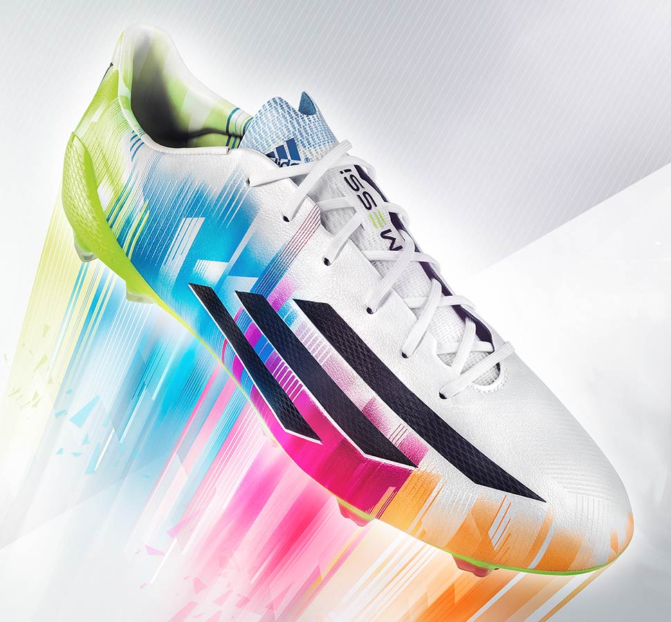 Le scarpe F50 Messi 2014 di adidas con grafica multicolor