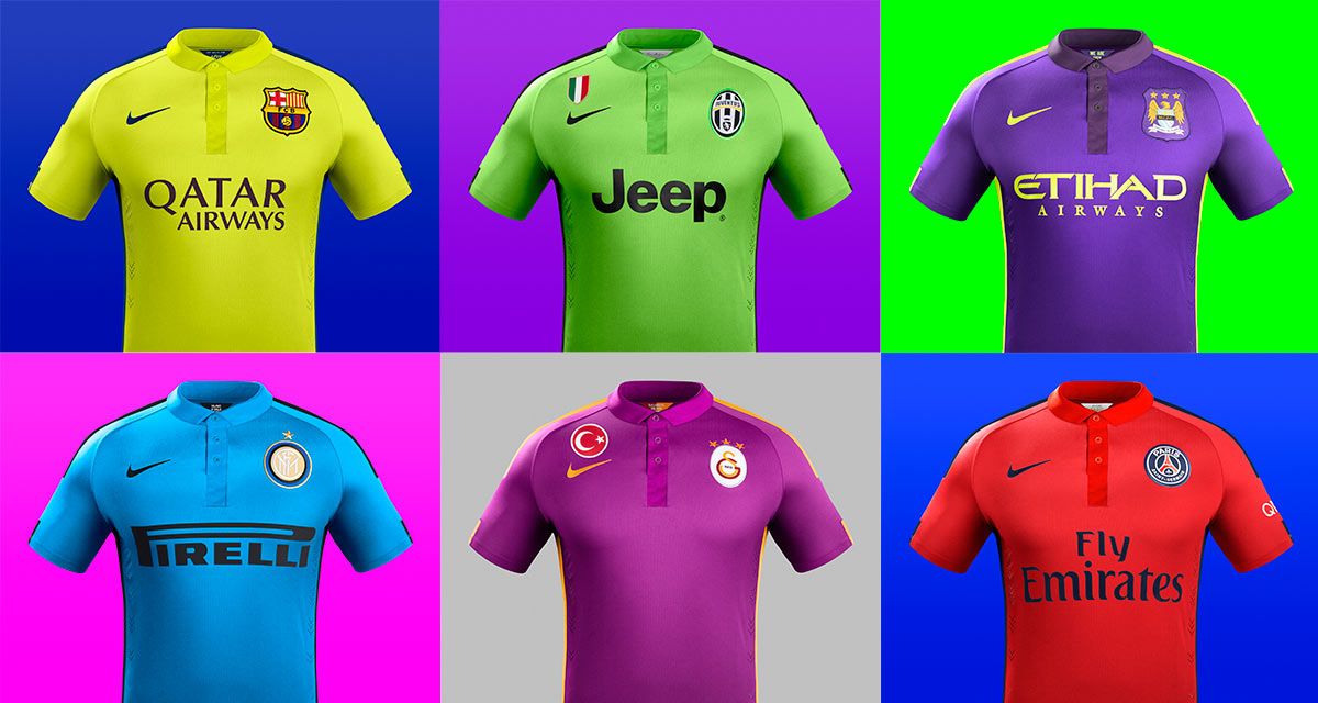 I colori super vivaci di Nike nelle terze maglie dei club europei